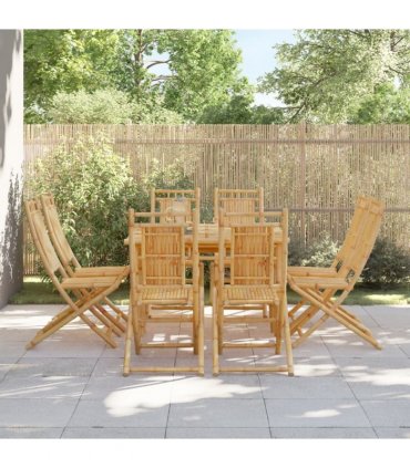 vidaXL Folding Chairs 8 pcs 46x66x99 cm Bamboo