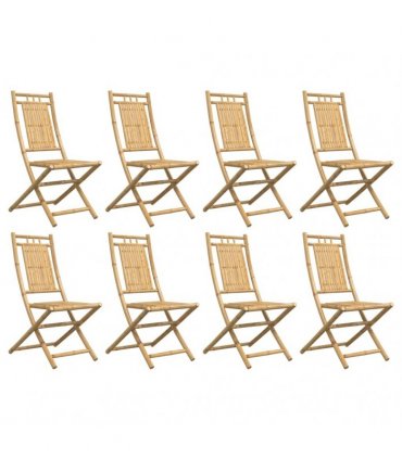 vidaXL Folding Chairs 8 pcs 46x66x99 cm Bamboo