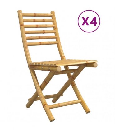 vidaXL Folding Chairs 4 pcs 43x54x88 cm Bamboo