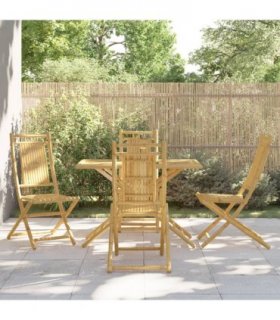 vidaXL 5 Piece Garden Dining Set Bamboo
