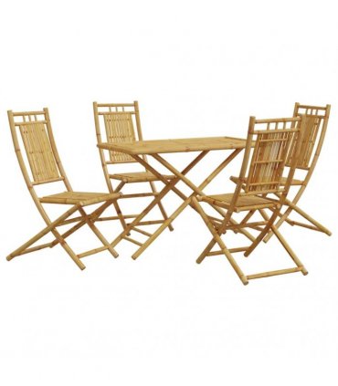 vidaXL 5 Piece Garden Dining Set Bamboo