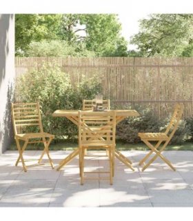 vidaXL 5 Piece Garden Dining Set Bamboo