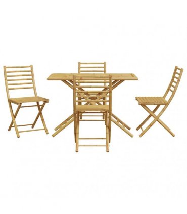 vidaXL 5 Piece Garden Dining Set Bamboo