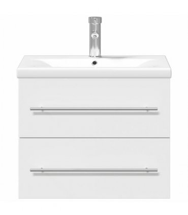 vidaXL Bathroom Sink Cabinet with Built-in Basin White