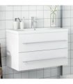 vidaXL Bathroom Sink Cabinet with Built-in Basin White