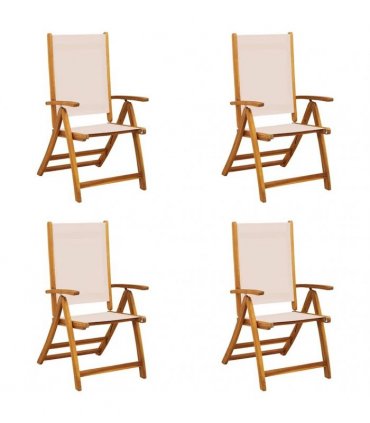 vidaXL Folding Chairs 4 pcs Solid Wood Acacia and Textilene