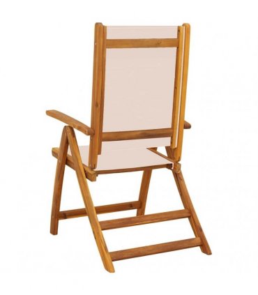 vidaXL Folding Chairs 4 pcs Solid Wood Acacia and Textilene