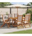 vidaXL Folding Chairs 6 pcs Solid Wood Acacia and Textilene