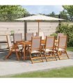 vidaXL Folding Chairs 8 pcs Solid Wood Acacia and Textilene