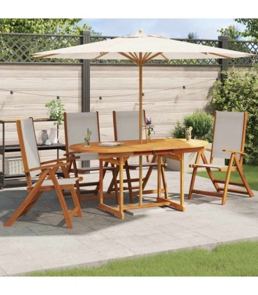 vidaXL Folding Chairs 4 pcs Solid Wood Acacia and Textilene