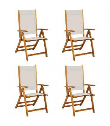 vidaXL Folding Chairs 4 pcs Solid Wood Acacia and Textilene