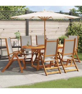 vidaXL Folding Chairs 6 pcs Solid Wood Acacia and Textilene