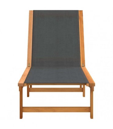 vidaXL Sun Loungers 2 pcs Black Solid Wood Acacia and Textilene