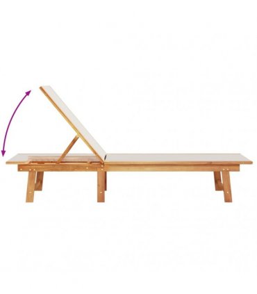 vidaXL Sun Loungers 2 pcs Grey Solid Wood Acacia and Textilene