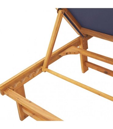 vidaXL Sun Loungers 2 pcs Blue Solid Wood Acacia and Textilene