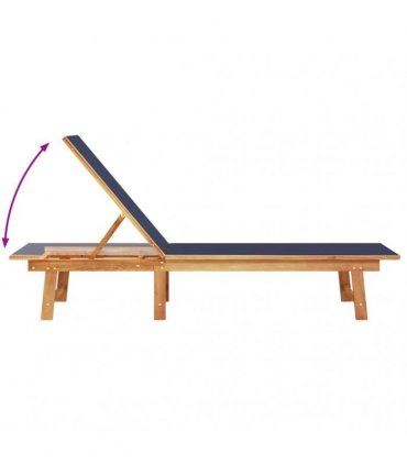 vidaXL Sun Loungers 2 pcs Blue Solid Wood Acacia and Textilene