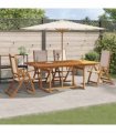 vidaXL 5 Piece Garden Dining Set Solid Wood Acacia and Textilene