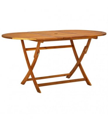 vidaXL 5 Piece Garden Dining Set Solid Wood Acacia and Textilene