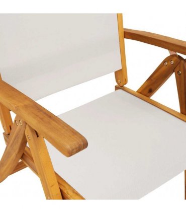 vidaXL 5 Piece Garden Dining Set Solid Wood Acacia and Textilene