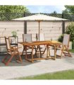 vidaXL 5 Piece Garden Dining Set Solid Wood Acacia and Textilene