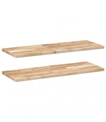 vidaXL Floating Shelves 2 pcs 100x30x2 cm Untreated Solid Wood Acacia