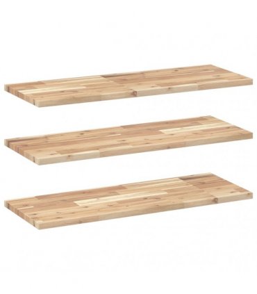 vidaXL Floating Shelves 3 pcs 100x30x2 cm Untreated Solid Wood Acacia
