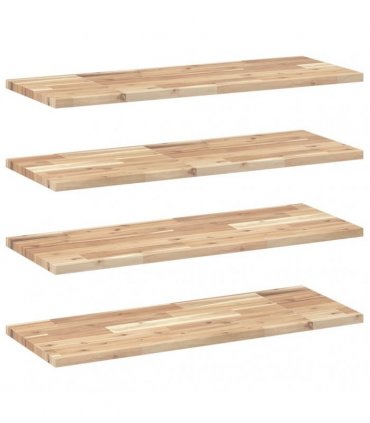 vidaXL Floating Shelves 4 pcs 100x30x2 cm Untreated Solid Wood Acacia