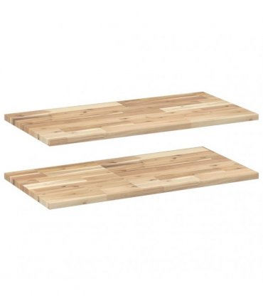 vidaXL Floating Shelves 2 pcs 100x40x2 cm Untreated Solid Wood Acacia