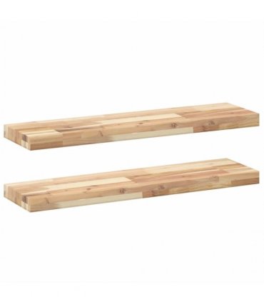 vidaXL Floating Shelves 2 pcs 80x20x4 cm Untreated Solid Wood Acacia