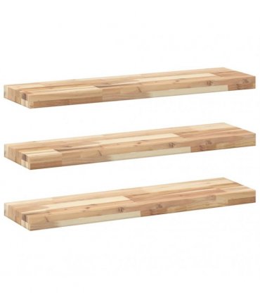 vidaXL Floating Shelves 3 pcs 100x20x4 cm Untreated Solid Wood Acacia