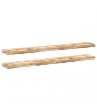 vidaXL Floating Shelves 2 pcs 160x20x4 cm Untreated Solid Wood Acacia