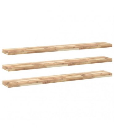 vidaXL Floating Shelves 3 pcs 160x20x4 cm Untreated Solid Wood Acacia