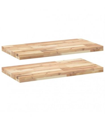 vidaXL Floating Shelves 2 pcs 80x40x4 cm Untreated Solid Wood Acacia