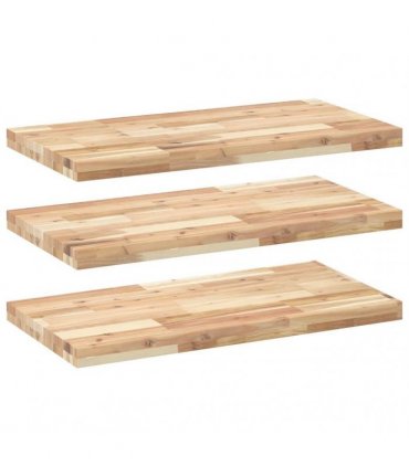 vidaXL Floating Shelves 3 pcs 80x40x4 cm Untreated Solid Wood Acacia