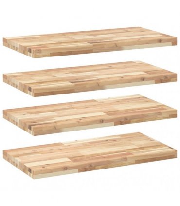 vidaXL Floating Shelves 4 pcs 80x40x4 cm Untreated Solid Wood Acacia