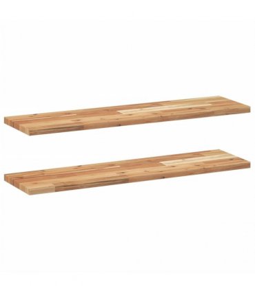 vidaXL Floating Shelves 2 pcs 80x20x2cm Oil Finished Solid Wood Acacia