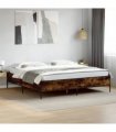 vidaXL Bed Frame without Mattress Smoked Oak 200x200 cm