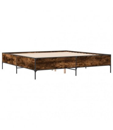 vidaXL Bed Frame without Mattress Smoked Oak 200x200 cm