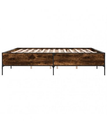 vidaXL Bed Frame without Mattress Smoked Oak 200x200 cm