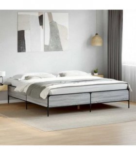 vidaXL Bed Frame without Mattress Grey Sonoma 200x200 cm