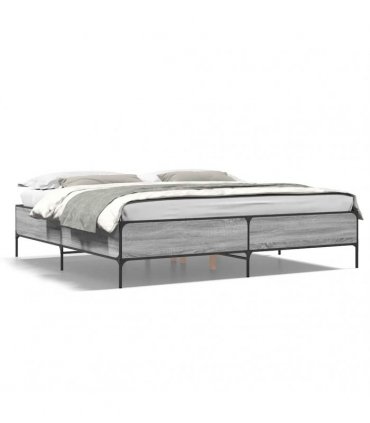 vidaXL Bed Frame without Mattress Grey Sonoma 200x200 cm
