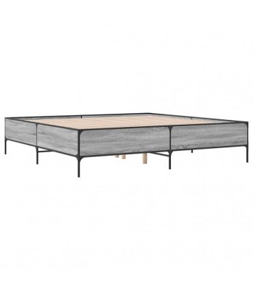 vidaXL Bed Frame without Mattress Grey Sonoma 200x200 cm