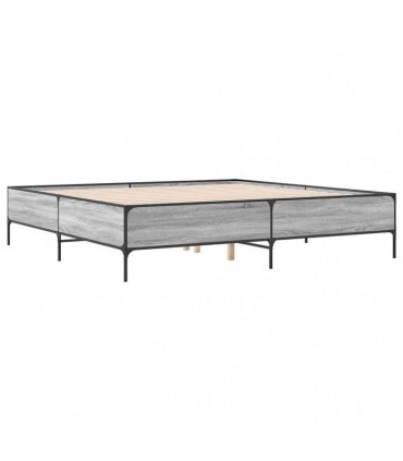 vidaXL Bed Frame without Mattress Grey Sonoma 200x200 cm