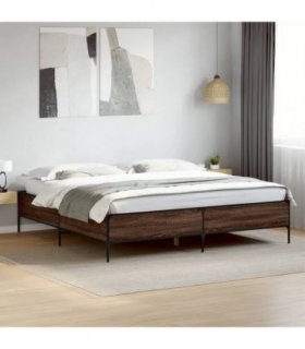 vidaXL Bed Frame without Mattress Brown Oak 200x200 cm