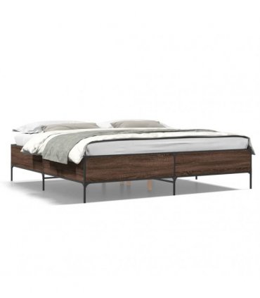 vidaXL Bed Frame without Mattress Brown Oak 200x200 cm