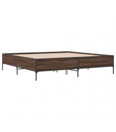 vidaXL Bed Frame without Mattress Brown Oak 200x200 cm