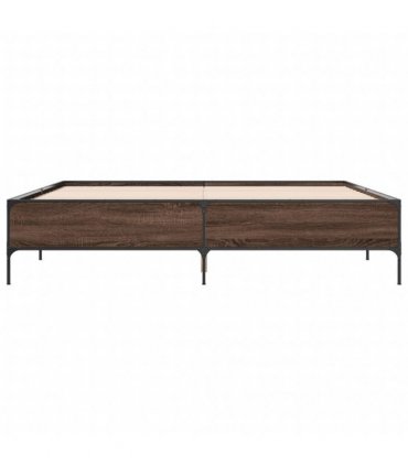 vidaXL Bed Frame without Mattress Brown Oak 200x200 cm