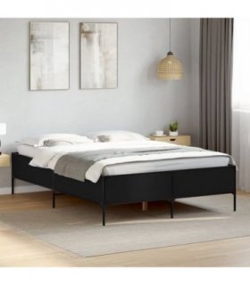 vidaXL Bed Frame without Mattress Black 150x200 cm