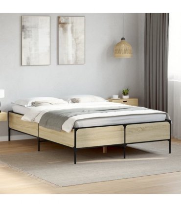vidaXL Bed Frame without Mattress Sonoma Oak 150x200 cm
