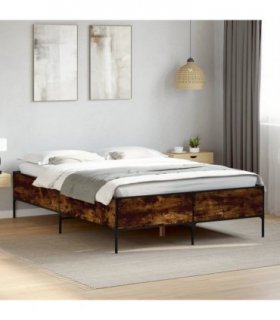 vidaXL Bed Frame without Mattress Smoked Oak 150x200 cm